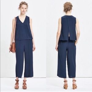 Madewell Blue Key Overlay Jumpsuit